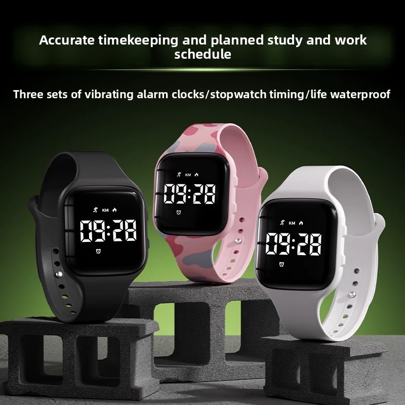 Smartwatch Watches For Kids - Kinder-LED-Digital-Smartwatch mit leisem Vibrationsalarm, wasserdicht, elektronische
