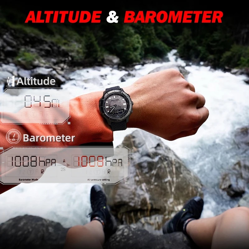 Altimeter Compass Watch - NORTH EDGE 2026 THARSIS Herren-Armbanduhr aus